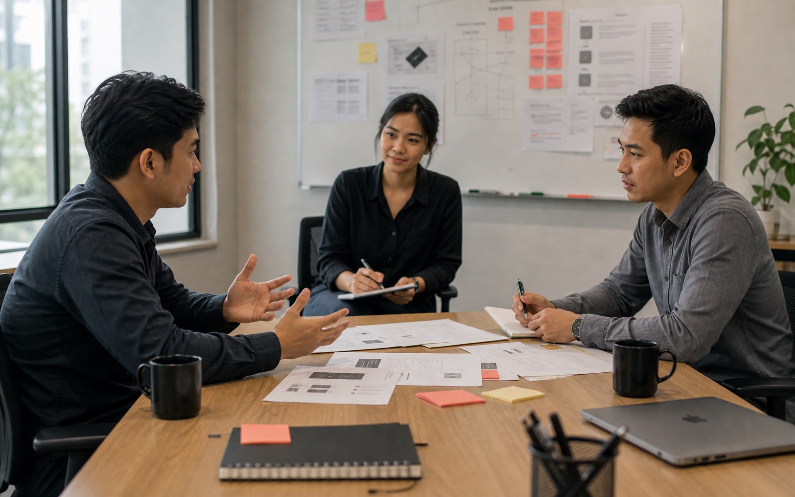 Photograph of roleplay training for workplace conversations